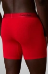 Calvin Klein Icon Stretch Cotton Boxer Briefs In Red