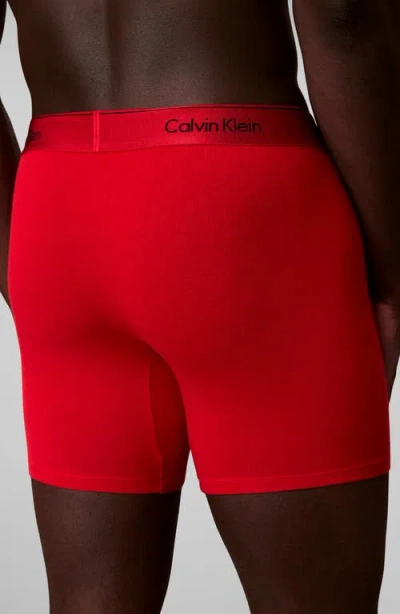 Calvin Klein Icon Stretch Cotton Boxer Briefs In Red