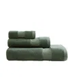Calvin Klein Iconic Cotton Jacquard 3-piece Towel Set In Green