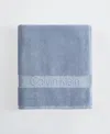 Calvin Klein Iconic Cotton Jacquard Bath Towel, 56" X 30" In Blue
