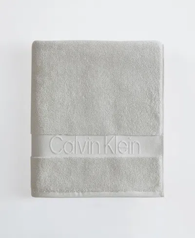 Calvin Klein Iconic Cotton Jacquard Bath Towel, 56" X 30" In White