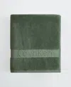 Calvin Klein Iconic Cotton Jacquard Bath Towel, 56" X 30" In Green