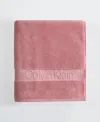 Calvin Klein Iconic Cotton Jacquard Bath Towel, 56" X 30" In Pink