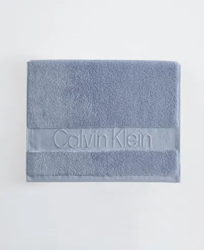 Calvin Klein Iconic Cotton Jacquard Hand Towel, 30" X 16" In Blue