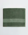 Calvin Klein Iconic Cotton Jacquard Hand Towel, 30" X 16" In Green