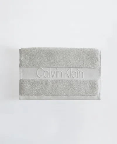 Calvin Klein Iconic Cotton Jacquard Washcloth, 13" X 13" In Gray