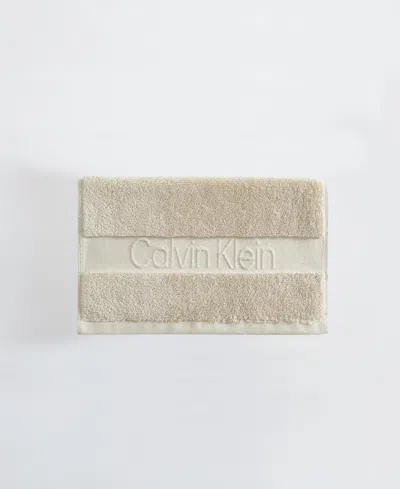 Calvin Klein Iconic Cotton Jacquard Washcloth, 13" X 13" In Nude