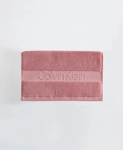 Calvin Klein Iconic Cotton Jacquard Washcloth, 13" X 13" In Pink