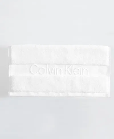 Calvin Klein Iconic Cotton Jacquard Washcloth, 13" X 13" In White