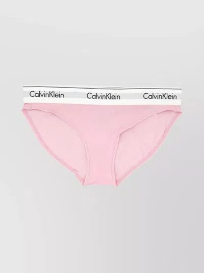 Calvin Klein Iconic Cotton Logo Bikini In Pink