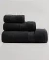 Calvin Klein Iconic Cotton Terry 3 Piece Bath Towel Set In Black