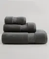 Calvin Klein Iconic Cotton Terry 3 Piece Bath Towel Set In Graphite