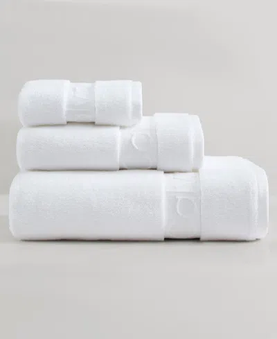 Calvin Klein Iconic Cotton Terry 3 Piece Bath Towel Set In White