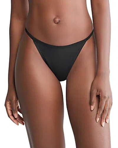 Calvin Klein Ideal Micro Low Rise String Thong In Black