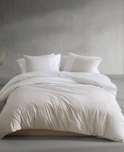 Calvin Klein Ikat Pinstripe Cotton Percale Duvet Cover Sets In Neutral Pink