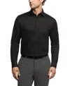 Calvin Klein 33k5856 Dress Shirt Men's Black Stretch Button Up Fts136 In Black