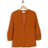 Calvin Klein Plus Size Infinite Stretch Open Front Jacket Animal Print Blouse Infinite Stretch Modern Fit Pants In Terra