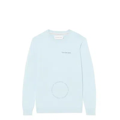 Calvin Klein Institutional Essential Crewneck Sweater In Blue