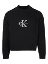 Calvin Klein Black Sweater For Girl With Logo In Black