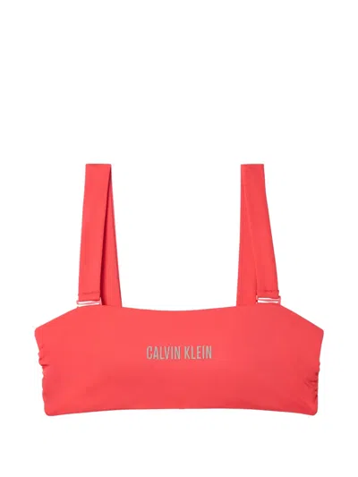 Calvin Klein Intense Power Bandeau Bikini Top In Red