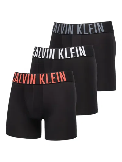 Calvin Klein Mens Multi Intense Power Pack Of Three Cotton-jersey Boxer Briefs Xl In Black