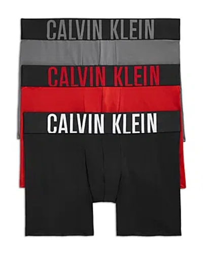 Calvin Klein Intense Power Logo Waistband Micro Boxer Briefs, Pack Of 3 In Lxo Black/grey