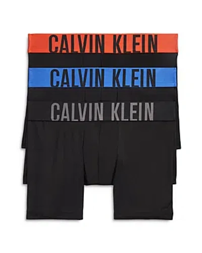 Calvin Klein Intense Power Logo Waistband Micro Boxer Briefs, Pack Of 3 In Black Bodies W,dazzling Blue,grey Sky