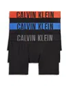 Calvin Klein Intense Power Logo Waistband Micro Low Rise Trunks, Pack Of 3 In Mdj Black