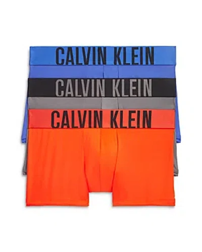 Calvin Klein Intense Power Logo Waistband Micro Low Rise Trunks, Pack Of 3 In Multi
