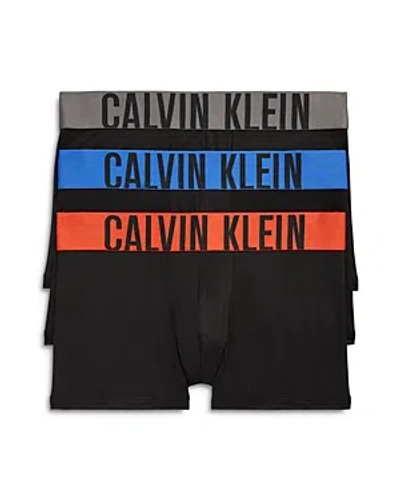 Calvin Klein Intense Power Logo Waistband Micro Low Rise Trunks, Pack Of 3 In Mdj Black