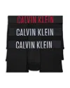 Calvin Klein Intense Power Low Rise Trunks, Pack Of 3 In Black W/ Arctic Ice/rouge/lunar Rock Log