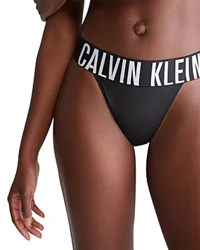 Calvin Klein Intense Power Micro High Leg Thong In Black