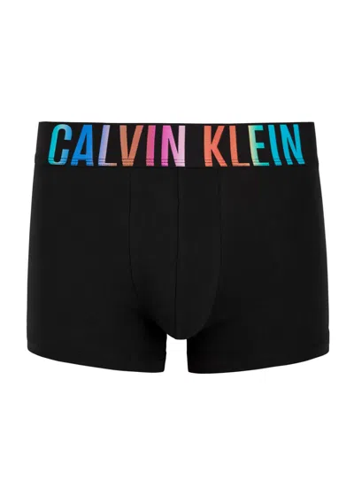Calvin Klein Intense Power Pride Logo Stretch-cotton Trunks In Black