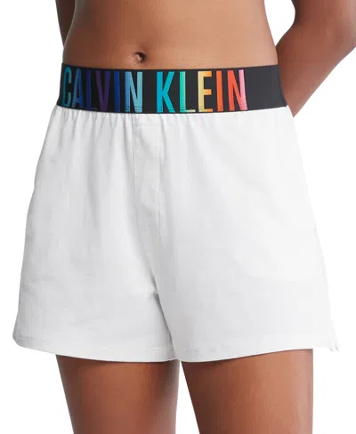 Calvin Klein Intense Power Pride Lounge Short Qs7194 In White