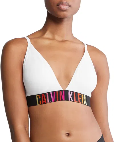 Calvin Klein Intense Power Pride Triangle Bralette In White / Ombre Pride