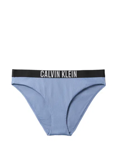 Calvin Klein Intense Power Ribbed Bikini Bottoms In Blue