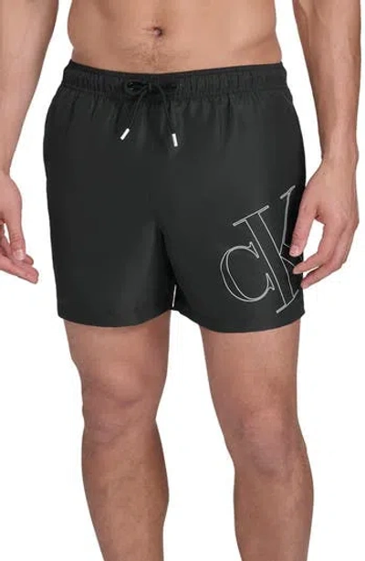 Calvin Klein Intense Power Swim Trunks In Black