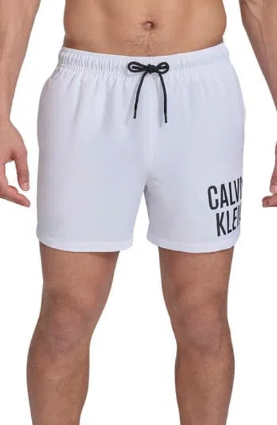 Calvin Klein Intense Power Swim Trunks In White