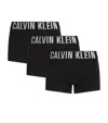 Calvin Klein Mens Black Black Black Logo-waistband Pack Of Three Stretch-cotton Trunks In Black