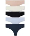 Calvin Klein Invisible 5-pack Thong Underwear Qd3556 In Multi