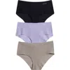Calvin Klein Invisibles 3-pack Hipster Briefs In Wal Black/cinde