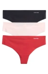 Calvin Klein Women's Invisibles 3-pack Thong In Multi
