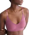 Calvin Klein Invisibles Comfort Lightly Lined Triangle Bralette Qf5753 In Deep Mauve