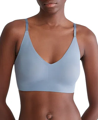 Calvin Klein Invisibles Comfort Lightly Lined Triangle Bralette Qf5753 In Stratosphere