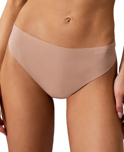 Calvin Klein Invisibles Seamless Microfiber Stretch Thong, Qd5413 In Brown