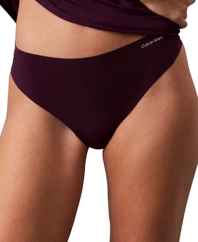 Calvin Klein Invisibles Seamless Microfiber Stretch Thong, Qd5413 In Brown