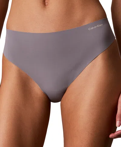 Calvin Klein Invisibles Seamless Microfiber Stretch Thong, Qd5413 In Brown