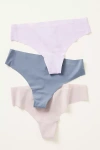 Calvin Klein Invisibles Thong Underwear, Set Of 3 In Purple