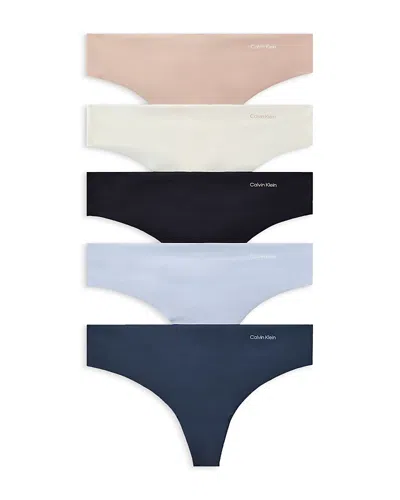 CALVIN KLEIN INVISIBLES THONGS, PACK OF 5