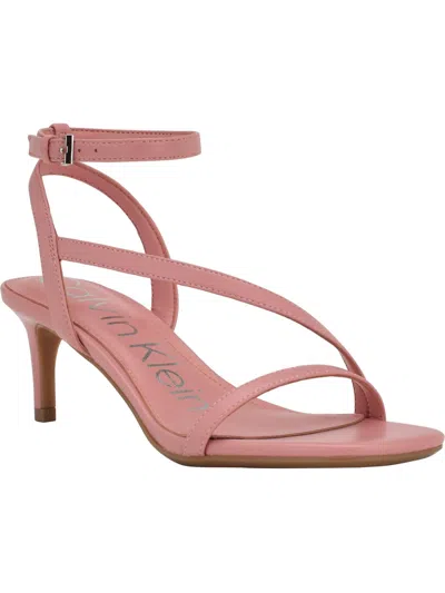 Calvin Klein Iryna Womens Square Toe Kitten Heel Heels In Pink